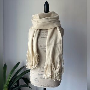White beige long scarves